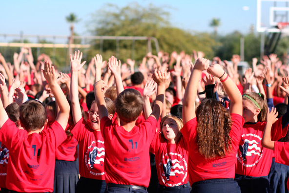 Students at St. Mary-Basha in Chandler took part in the fourth annual "Eaglethon" Nov. 16, bringing in $106,000 which combined with sponsors’ gifts brought the total to $132,000.