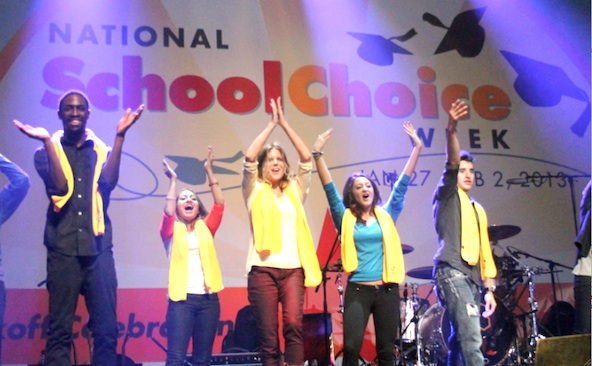 School Choice advocates kick off National School Choice Week Jan. 25 at the Phoenix Convention Center. Students from 32 Catholic schools were present for the program followed by a performance by the Jonas Brothers. (Ambria Hammel/CATHOLIC SUN)