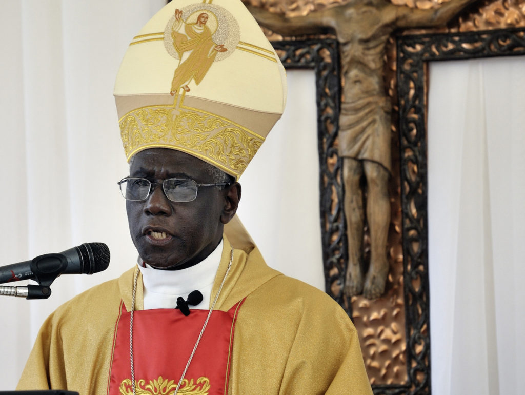 Guinean Cardinal Robert Sarah, president of the Pontifical Council Cor Unum, gives the homily during a 2010 Mass in Port-au-Prince, Haiti. Cardinal Sarah is one the cardinals expected to have a major voice in the deliberations when they gather next month in Rome to elect a new pope. (CNS photo/Paul Jeffrey)