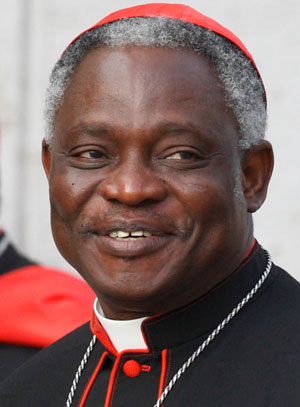 Ghanaian Cardinal Peter Turkson, president of the Pontifical Council for Justice and Peace, is eligible to vote in the upcoming conclave. He is pictured in a 2010 file photo. (CNS photo/Paul Haring)