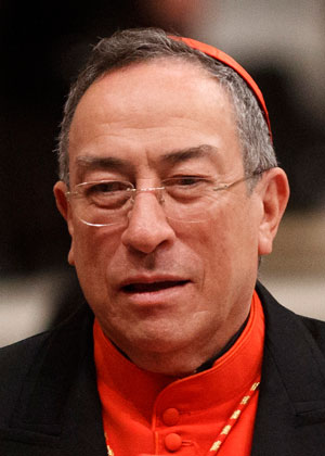 Honduran Cardinal Oscar Rodriguez Maradiaga of Tegucigalpa is eligible to vote in the upcoming conclave. He is pictured in a 2011 file photo. (CNS photo/Paul Haring)