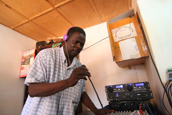 Villagers use a radio station to keep informed about crop value, learn health tips and prevent theft in Niger. (J.D. Long-García/CATHOLIC SUN)  