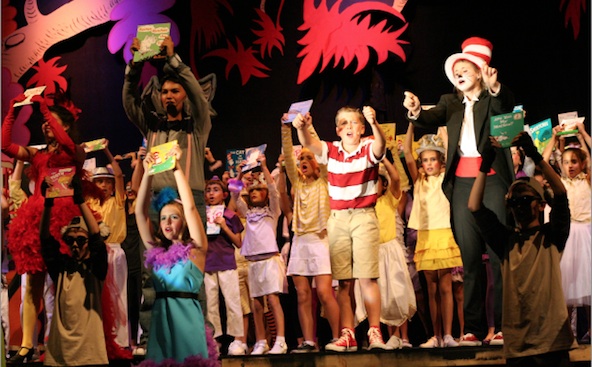 Students at Our Lady of Perpetual Help in Scottsdale rehearse for its production of Seussical Jr. in this file photo. (Ambria Hammel/CATHOLIC SUN)