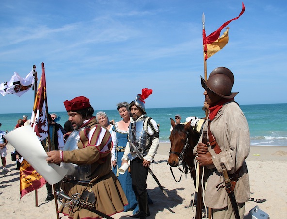 Descendant of Juan Ponce de Leon leads  re-enactment of ancestor's arrival to Florida