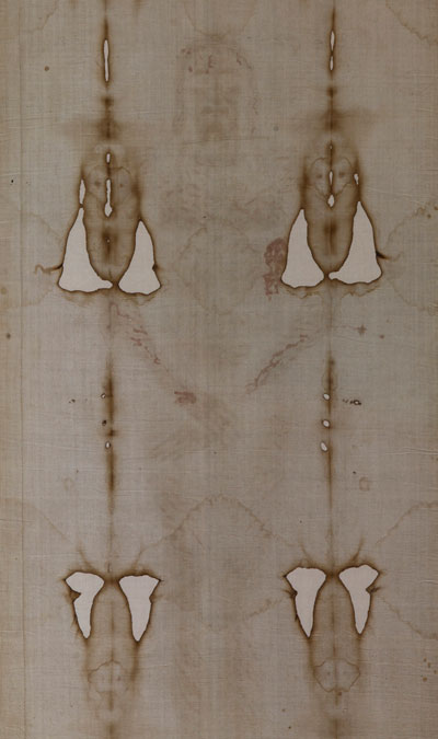 The Shroud of Turin is seen on display in the Cathedral of St. John the Baptist in Turin, Italy, in this 2010 file photo. (CNS photo/Paul Haring) Haring)