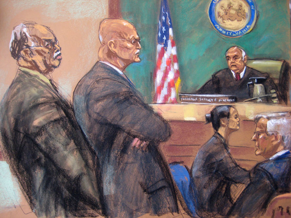 Dr. Kermit Gosnell is shown in a courtroom artist sketch during his sentencing at Philadelphia Common Pleas Court in Philadelphia May 15. Gosnell was sent to prison to serve three life terms without parole for murdering babies during late-term abortions and for other crimes at his squalid clinic. In a deal that spared him from the death penalty, Gosnell faced a judge in a two-day sentencing after waiving his right to appeal his conviction on three counts of first-degree murder. Also seen in the sketch a re Gosnell's attorney, Jack McMahon; Judge Jeffrey P. Minehart; an unidentified court reporter; and prosecutor Edward Cameron. (CNS/Reuters)