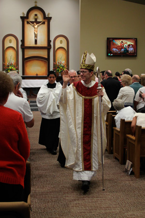 Bishop Thomas J. Olmsted blessed and dedicated Holy Cross Catholic Mortuary April 20. (Ambria Hammel/CATHOLIC SUN)