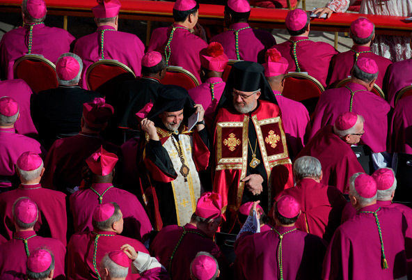 Bishops of Eastern churches arrive for the Mass of inauguration of Pope Francis in St. Peter's Square at the Vatican March 19. 2013. (CNS photo/Chris Warde-Jones) 
