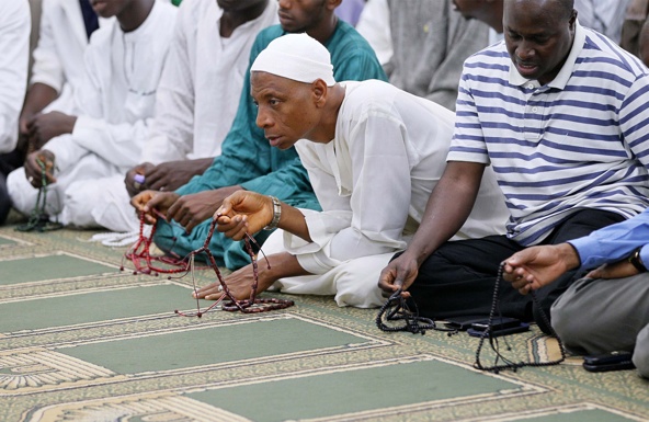 Muslims take part in prayers during the I'tikaf, a spiritual retreat in a mosque that is usually held during the last 10 days of Ramadan, at the Sanusi Dantata Memorial Jummu'at mosque in Abuja, Nigeria, July 31. As a sign of his 