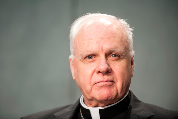 U.S. Cardinal Edwin F. O'Brien, grand master of the Knights of the Holy Sepulchre, looks on during a Sept. 5 press conference in Rome. (CNS photo/Massimiliano Migliorato, Catholic Press Photo)