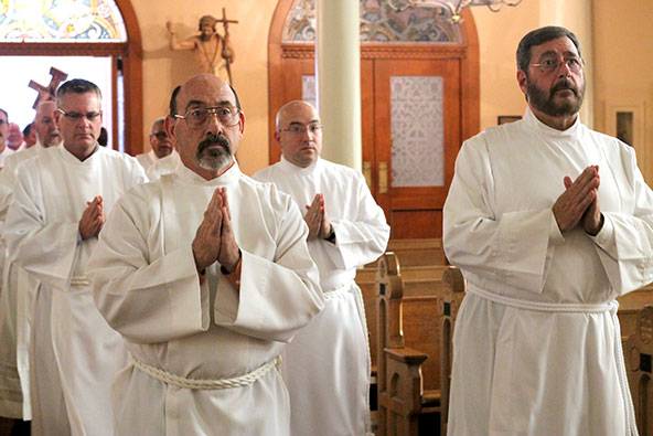 Bishop Thomas J. Olmsted instituted eight to the ministry of acolyte for the Diocese of Phoenix Sept. 20 at St. Mary’s Basilica. (Ambria Hammel/CATHOLIC SUN)