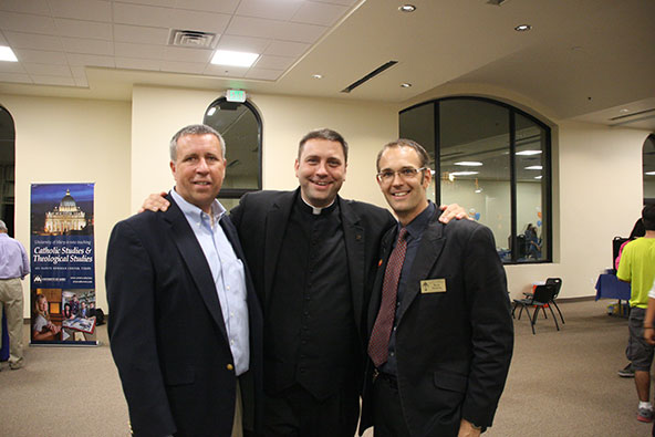 Curtis Martin, founder of FOCUS, Msgr. Shea and Ryan Hanning (Kevin Theriault/CATHOLIC SUN)