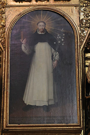 St. Dominic depicted in la Iglesia de Santo Domingo de Guzman in historical downtown Mexico City. 