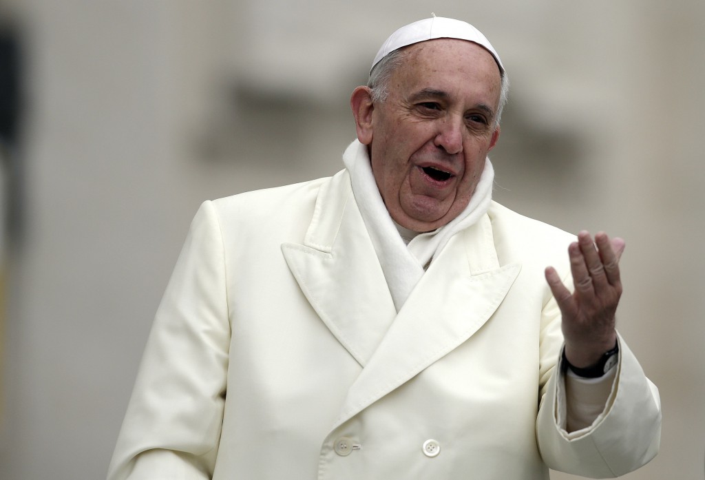 Pope Francis gestures as he leads his weekly audience in St. Peter's Square at the Vatican Nov. 27. (CNS photo/Max Rossi, Reuters)