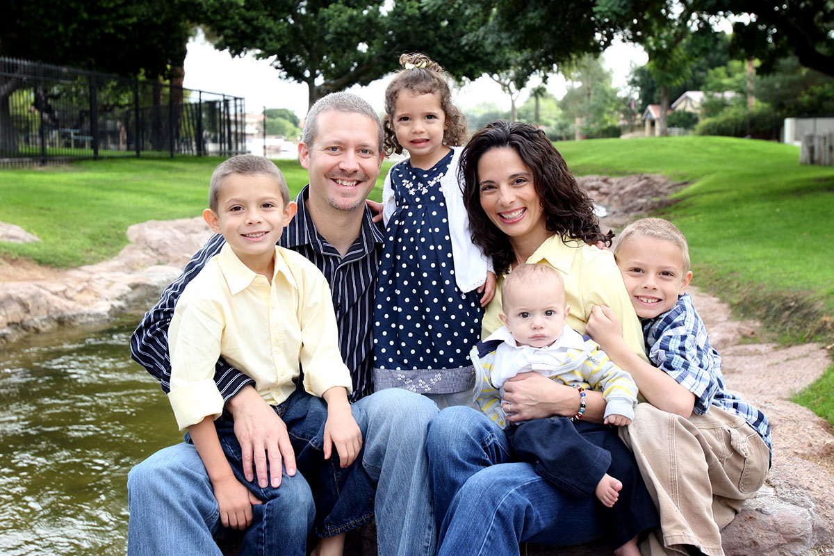 Steve and Becky Green and their children. They host a new weekly Catholic radio program that debuted Dec. 17. The show airs on 1310 AM in the Phoenix area.
