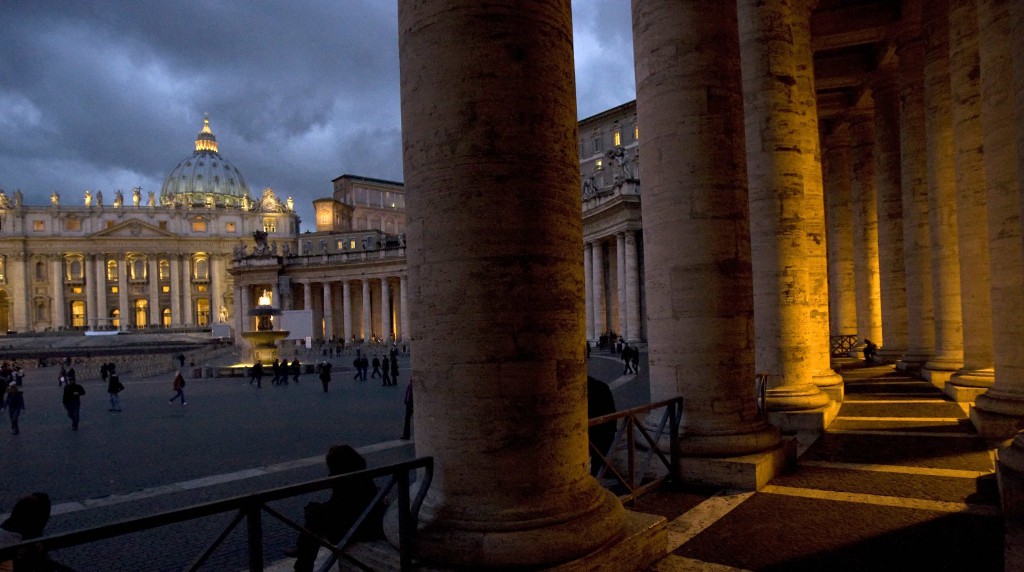 St. Peter's Basilica and the colonnade are seen in the evening at the Vatican in this Nov. 25, 2008, file photo. (CNS photo/Tony Gentile, Reuters)