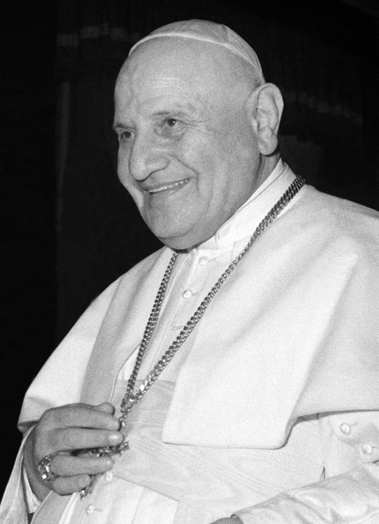 Blessed John XXIII, who will be made a saint April 27, is remembered by many for his warmth, simplicity, social conscience and sense of humor. Pope Francis, who will canonize "the Good Pope," recalled his predecessor as being holy, patient and a man of courage, especially by calling the Second Vatican Council. Blessed John is pictured in an undated photo. (CNS photo) 