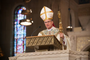 Archbishop Timothy P. Broglio delivering homily at Memorial Mass, Sunday, May 18, 2014 at the Basilica of the National Shrine of the Immaculate Conception. (photo courtesy of the Archdiocese for the Military Services)
