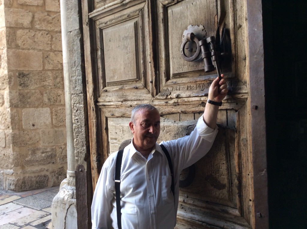 Wajeeh Nuseibeh, a Muslim, is the keeper of the keys at the Church of the Holy Sepulcher in Jerusalem. 