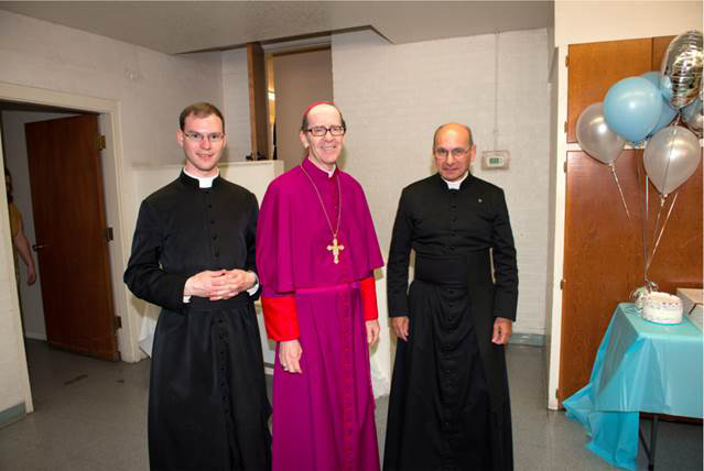 Fr. Kenneth Walker, F.S.S.P., Bishop Thomas J. Olmsted of the Diocese of Phoenix and Fr. Joseph Terra, F.S.S.P. 