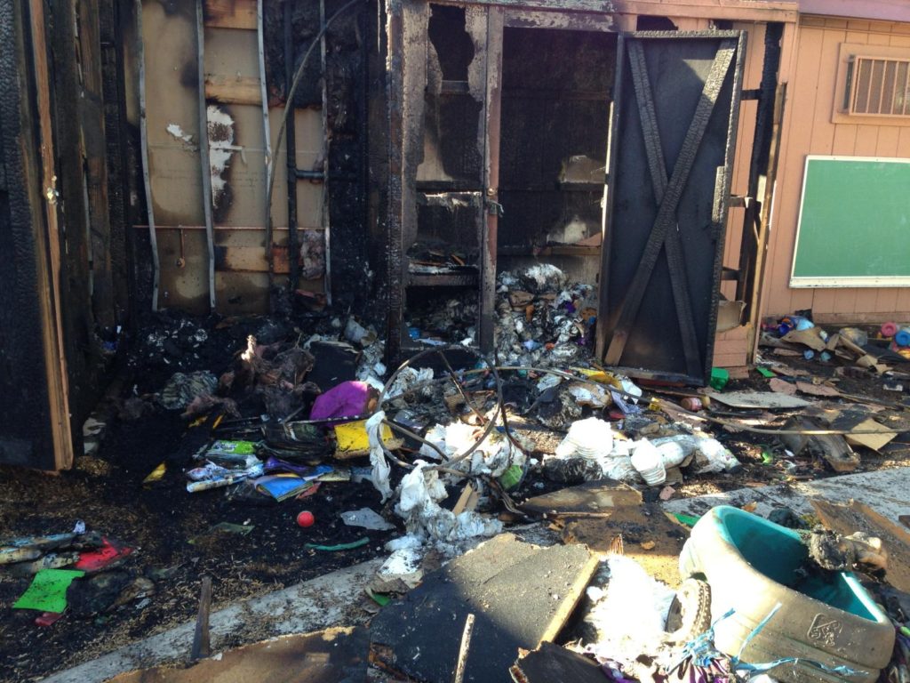 A fire at Catholic Charities' Head Start classroom and storage shed resulted in extensive damage. 