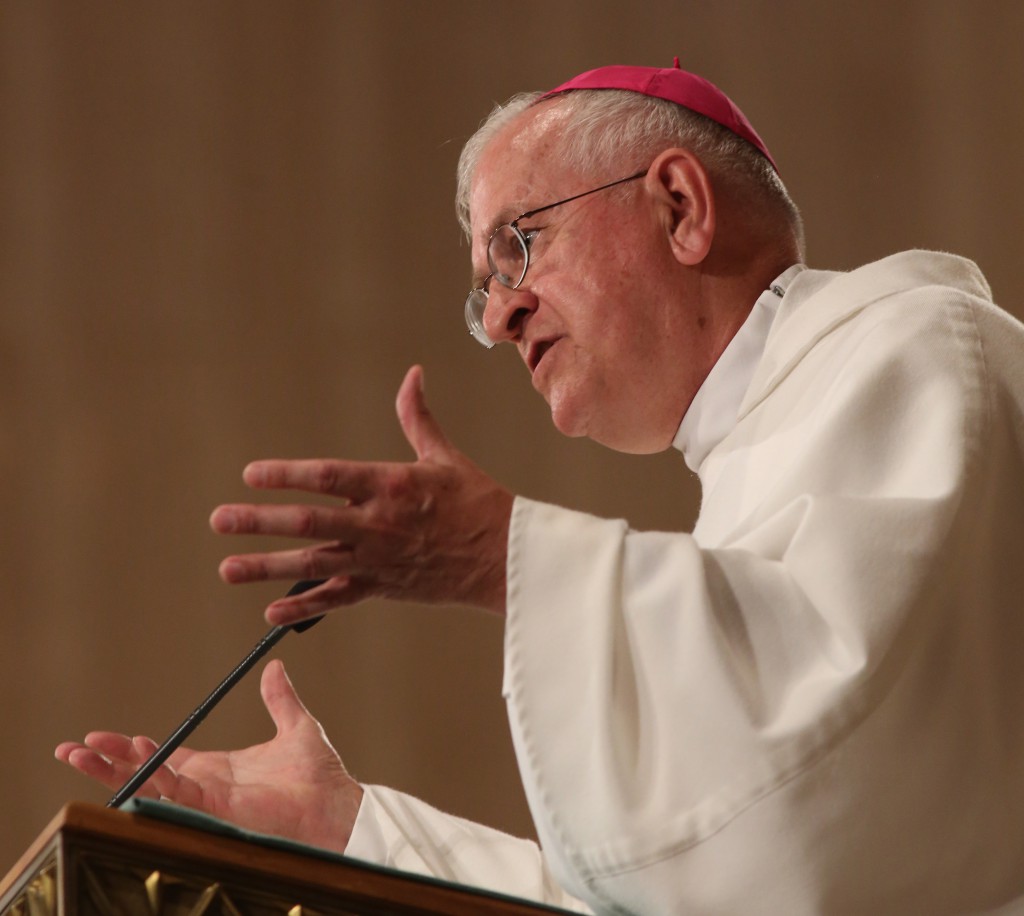 Archbishop Joseph E. Kurtz of Louisville, Kentucky, president of the U.S. Conference of Catholic Bishops, said "justice has prevailed" in the ruling by the U.S. Supreme Court in Burwell vs. Hobby Lobby.J  (CNS photo/Bob Roller) (July 4, 2014) See story to come.