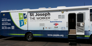 Serious job searchers without resources such as internet access or funds for a bus pass to get to the interview, can visit st. Joseph the Worker's Mobile Success Unit for assistance. (courtesy photo)