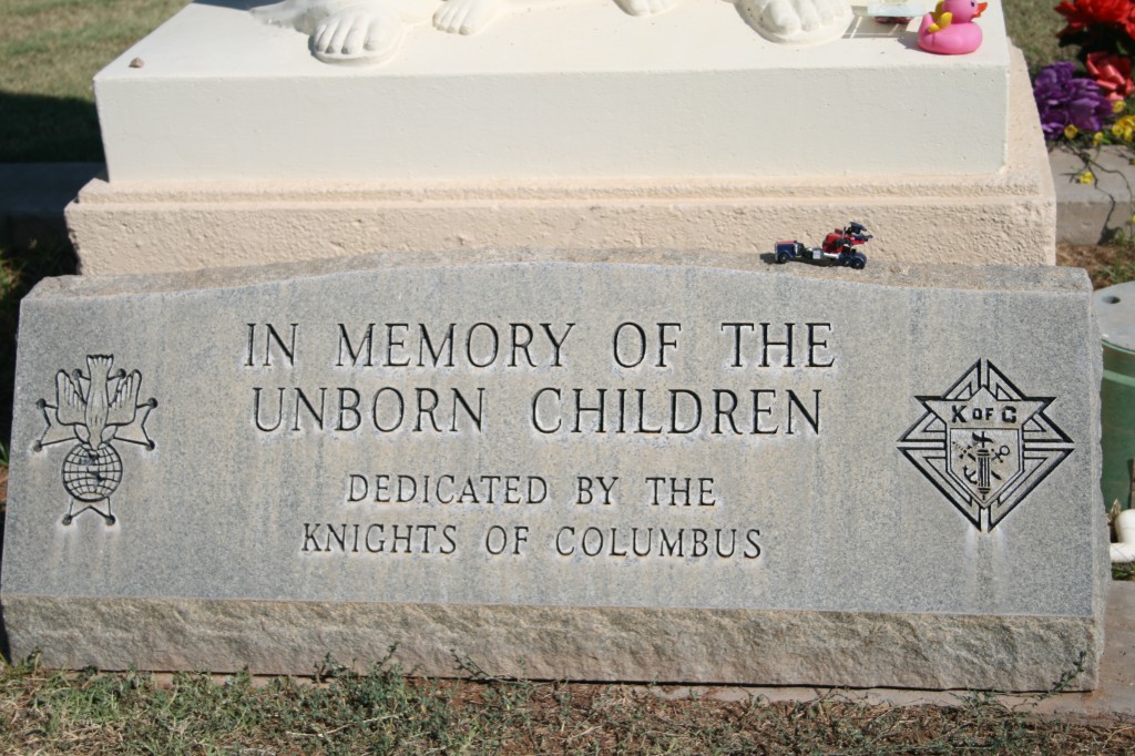 The unborn memorial at Queen of Heaven Catholic Cemetery in Mesa calls to mind the many lives lost to abortion. (Catholic Sun file photo)