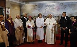 Pope Francis meets with religious leaders in the old archdiocesan headquarters building in Seoul, South Korea, Aug. 18. (CNS photo/Paul Haring)