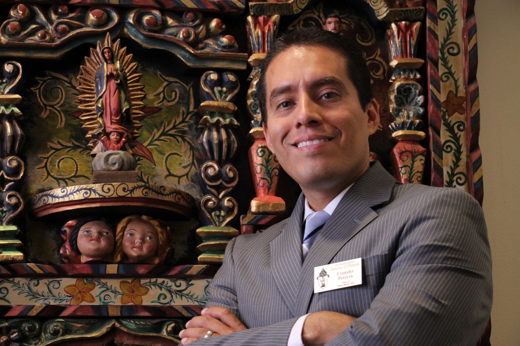 Cristofer Pereyra, a native of Peru and former Univision reporter, is the new director of Hispanic Mission Office. He looks forward to strengthening the faith of Hispanic Catholics in the Diocese of Phoenix. (Ambria Hammel/CATHOLIC SUN)