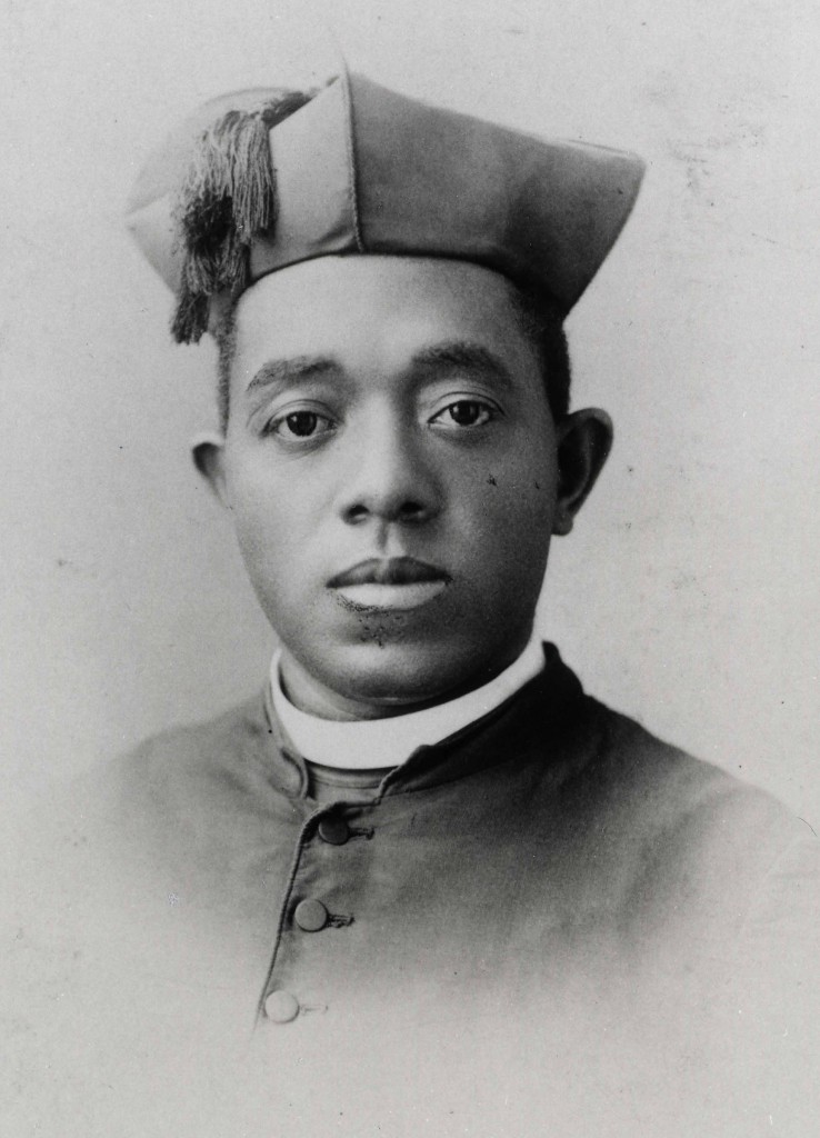 Fr. Augustine Tolton, also known as Augustus, is pictured in a photo from an undated portrait card. Born into slavery in Missouri, he was ordained a priest in 1886, served as pastor in Quincy, Ill., and later established a church in Chicago. Chicago Cardinal Francis E. George has formally closed the investigation into the life and virtues of the sainthood candidate. (CNS photo/courtesy of Archdiocese of Chicago Archives and Records Center) 