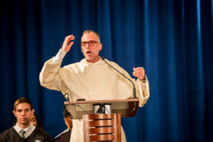 Fr. Juan Diego Brunetta, O.P. explained the third Marian dogma, the Immaculate Conception Oct. 12. (Billy Hardiman/Catholic Sun)