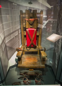 The electric chair that executed 125 men between 1916 and 1960 in Tennessee is seen on display at the National Museum of Crime and Punishment in Washington March 5. (CNS photo/Jim Lo Scalzo, EPA)  