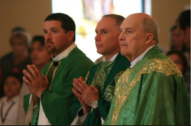 Our Lady of Joy Parish in Carefree, where Fr. Herbert Hauck, right, is parochial vicar, was established eight years after he became a priest. Fr. Hauck celebrates his 50th anniversary Dec. 14. (Catholic Sun file photo)