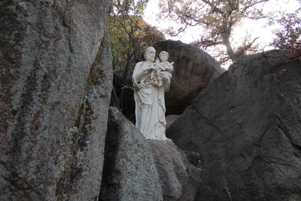 The deadly fire that took the lives of 19 firefighters during the summer of 2013 was sparked when lightning struck near Yarnell, about 80 miles northwest of Phoenix. The fire burned 8,400 acres and devastated seven buildings at the Shrine of St. Joseph of the Mountains in Yarnell. Amazingly, the life-size statue of St. Joseph (right) as well as those depicting the passion of Jesus Christ were not lost in the blaze (CATHOLIC SUN/File photo)