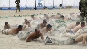 Tribal fighters take part in a military training near Baghdad Nov. 16 to prepare for fighting against Islamic State militants. Lebanon's Catholic leaders have called for peace in Syria and Iraq. (CNS photo/Reuters) 