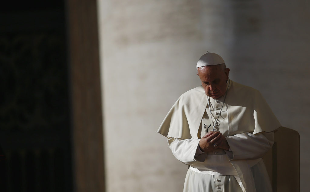 Pope Francis leads his general audience in St. Peter's Square at the Vatican Nov.19. (CNS photo/Tony Gentile, Reuters).