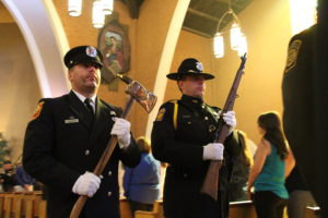The faithful prayed for eight first responders who died in the line of duty in Arizona during the last year. (Ambria Hammel/CATHOLIC SUN)