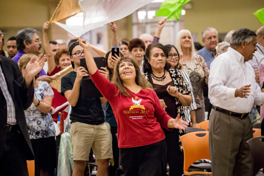 Representing Catholic, Evangelical, Pentecostal and other denominations, the congregation gathered to pray for greater unity in the body of Christ. They also listened to talks by Bishop Eduardo A. Nevares, John Paul Poppleton, and pastors Joe Tosini and Gary Kinnaman on Nov.2 at the Salvation Army KROC Center. (Billy Hardiman/CATHOLIC SUN)