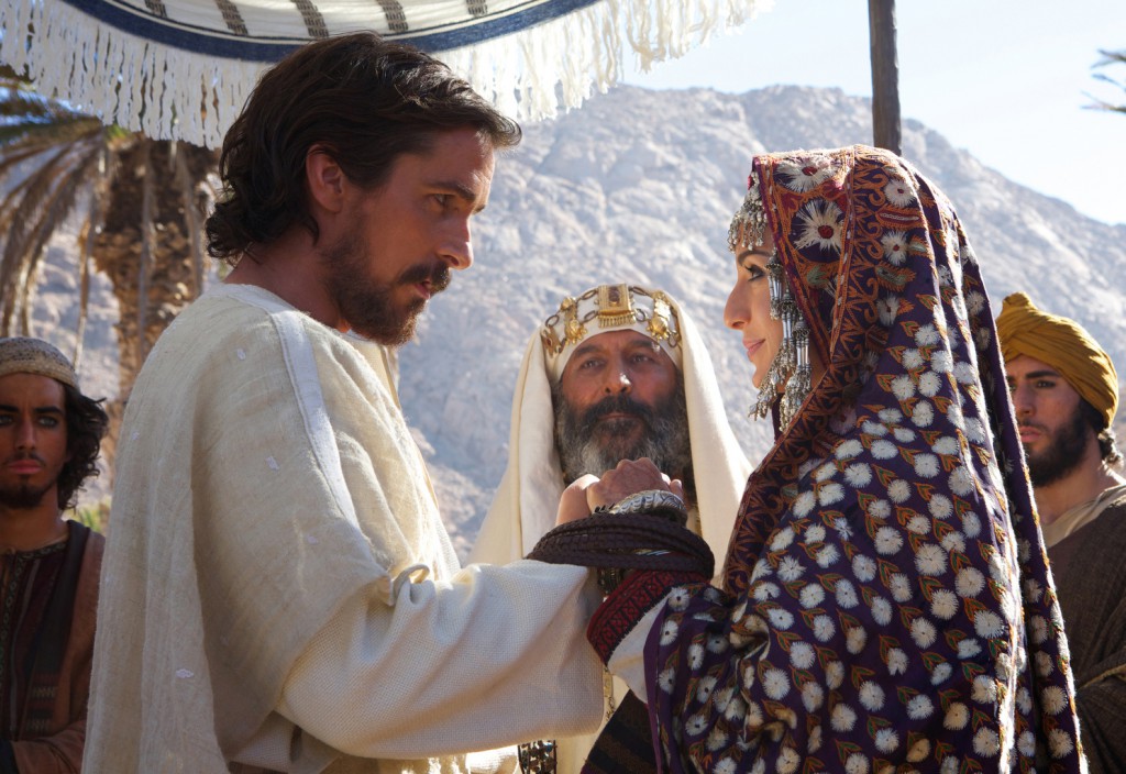 Christian Bale, Kevork Mailkyan, center, and Maria Valverde star in a scene from the movie "Exodus: Gods and Men." The Catholic News Service classification is A-III -- adults. The Motion Picture Association of America rating is PG-13 -- parents strongly cautioned. Some material may be inappropriate for children under 13. (CNS photo/Fox)