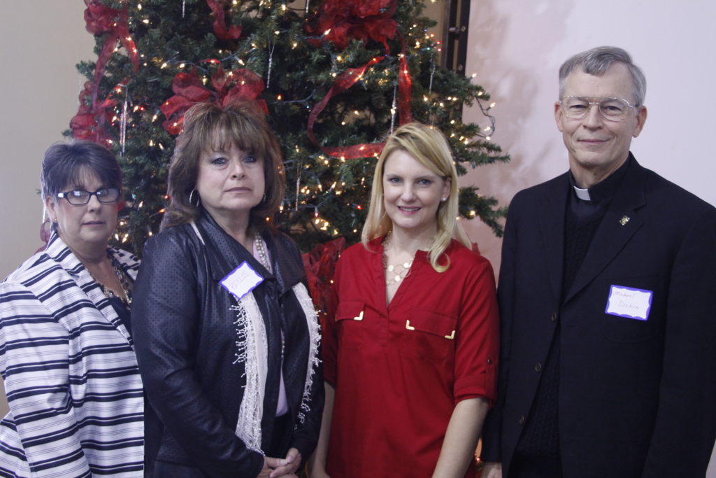 Arizona Faith Network's first board of directors under its new name, formerly the Arizona Interfaith Council, are Dr. Tamera Zivic as treasurer, Billie Fidlin as vice president, Rev. Erin Tamayo as executive director and Fr. Michael Diskin as president. They're pictured here Jan. ##. (Ambria Hammel/CATHOLIC SUN)