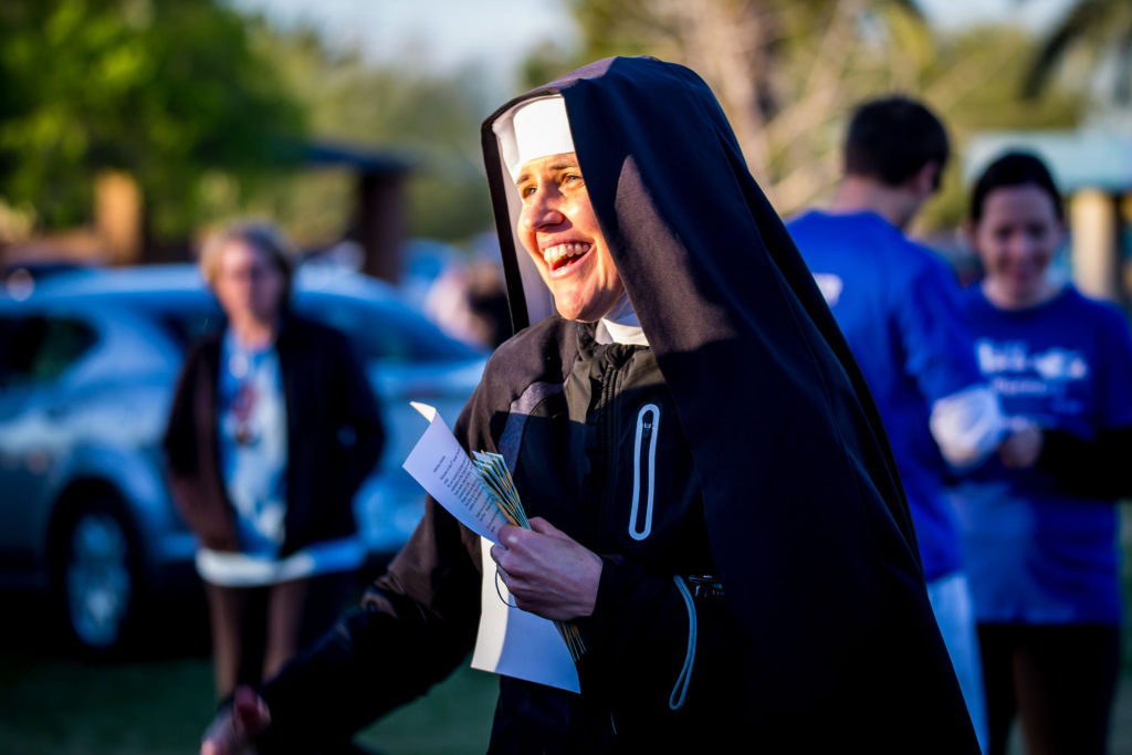 The Desert Nun Run, held March 7 at Tempe’s Kiwanis Park, drew more than 700 Catholic and non-Catholic participants from near and far. (Billy Hardiman/CATHOLIC SUN)