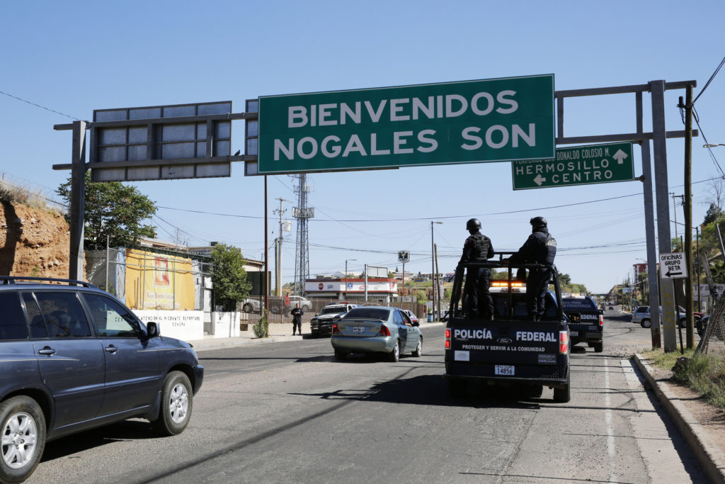 A welcome sign is seen on a road leading from Nogales, Ariz., into the Mexican state of Sonora in this 2014 photo. Pope Francis has erected the new Diocese of Nogales in Mexico, the Vatican announced March 19. (CNS/Nancy Wiechec)