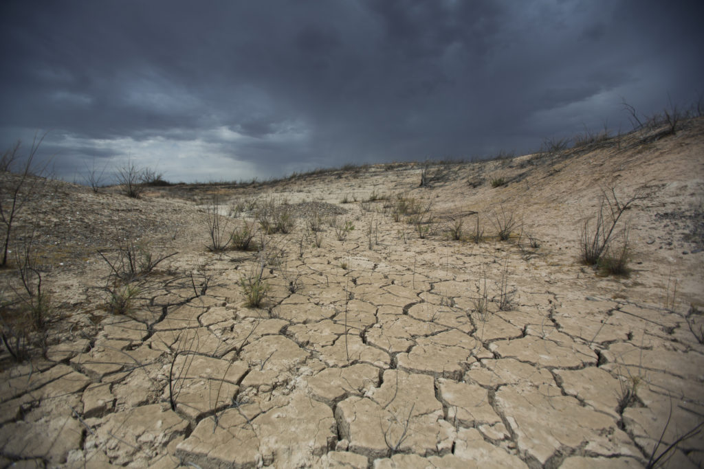 This July 25, 2014, photo shows Lake Mead in Nevada, which currently has a water level of 38 percent, its lowest mark since the 1930s. A new Pew survey shows 68 percent of the U.S. population believe the earth is warming, with 71 percent of Catholics sharing that belief. (CNS photo/Jim Lo Scalzo, EPA) 