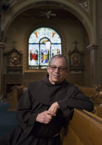 Father Ken Laverone is current vice postulator for the sainthood cause of Blessed Junipero Serra and an advocate of the Spanish missionary. He is pictured at St. Francis of Assisi Church in Sacramento, Calif., where he is pastor. The Franciscan priest was born in San Juan Bautista, Calif., and baptized at the mission there. (CNS photo/Nancy Wiechec)
