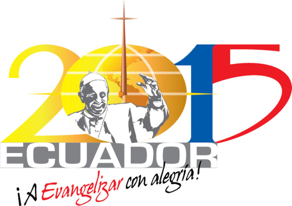 This is the official logo for the July 5-8 visit of Pope Francis to Ecuador. The pope will also visit Bolivia and Paraguay during his July 5-13 trip to Latin America. (CNS photo) 