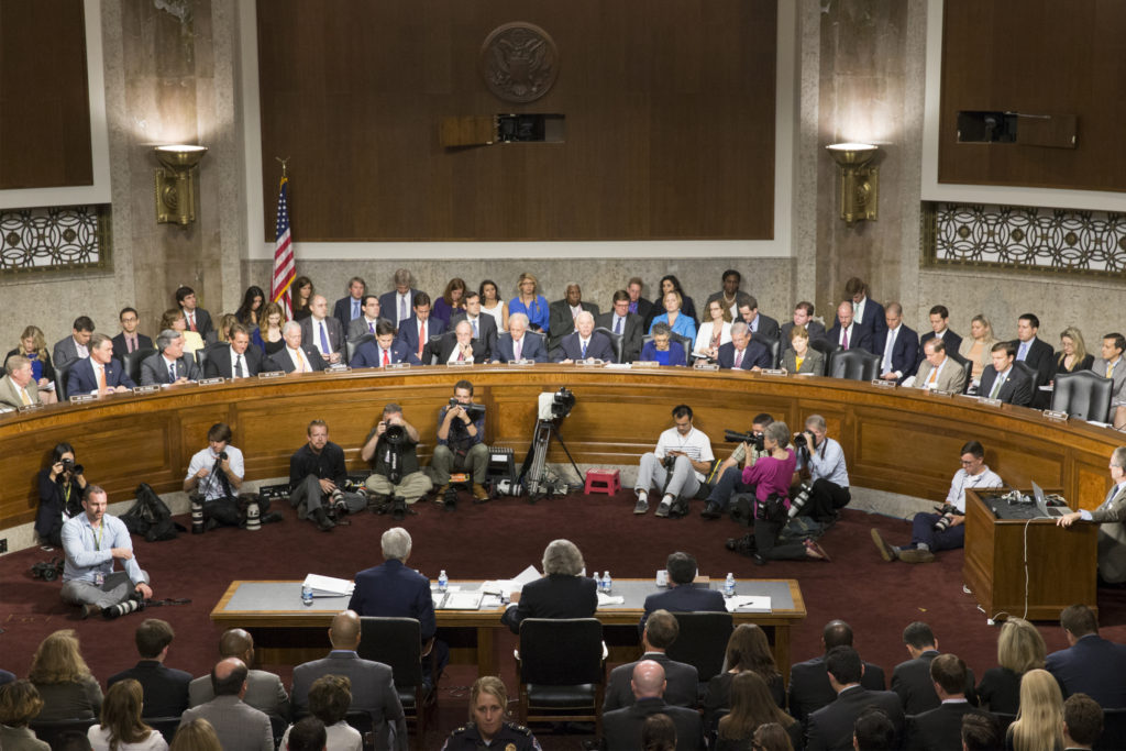 The Senate Foreign Relations Committee conducts a hearing on Capitol Hill, July 23. The U.S. bishops have urged the committee and the rest of Congress to reauthorize the U.S. Commission on International Religious Freedom. (CNS photo/Michael Reynolds, EPA)