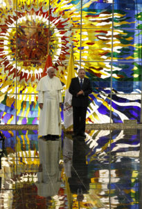 Pope Francis meets with Cuba's President Raul Castro at the Palace of the Revolution in Havana Sept. 20. (CNS photo/Paul Haring)