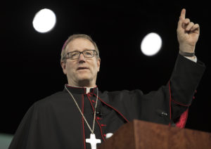 Los Angeles Auxiliary Bishop Robert E. Barron addresses the 2015 World Meeting of Families in Philadelphia Sept. 22. (CNS photo/Jeffrey Bruno)