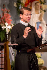 Redemptorist Father Dennis Billy, gives the keynote address during the Rosary Celebration. (Billy Hardiman/CATHOLIC SUN)